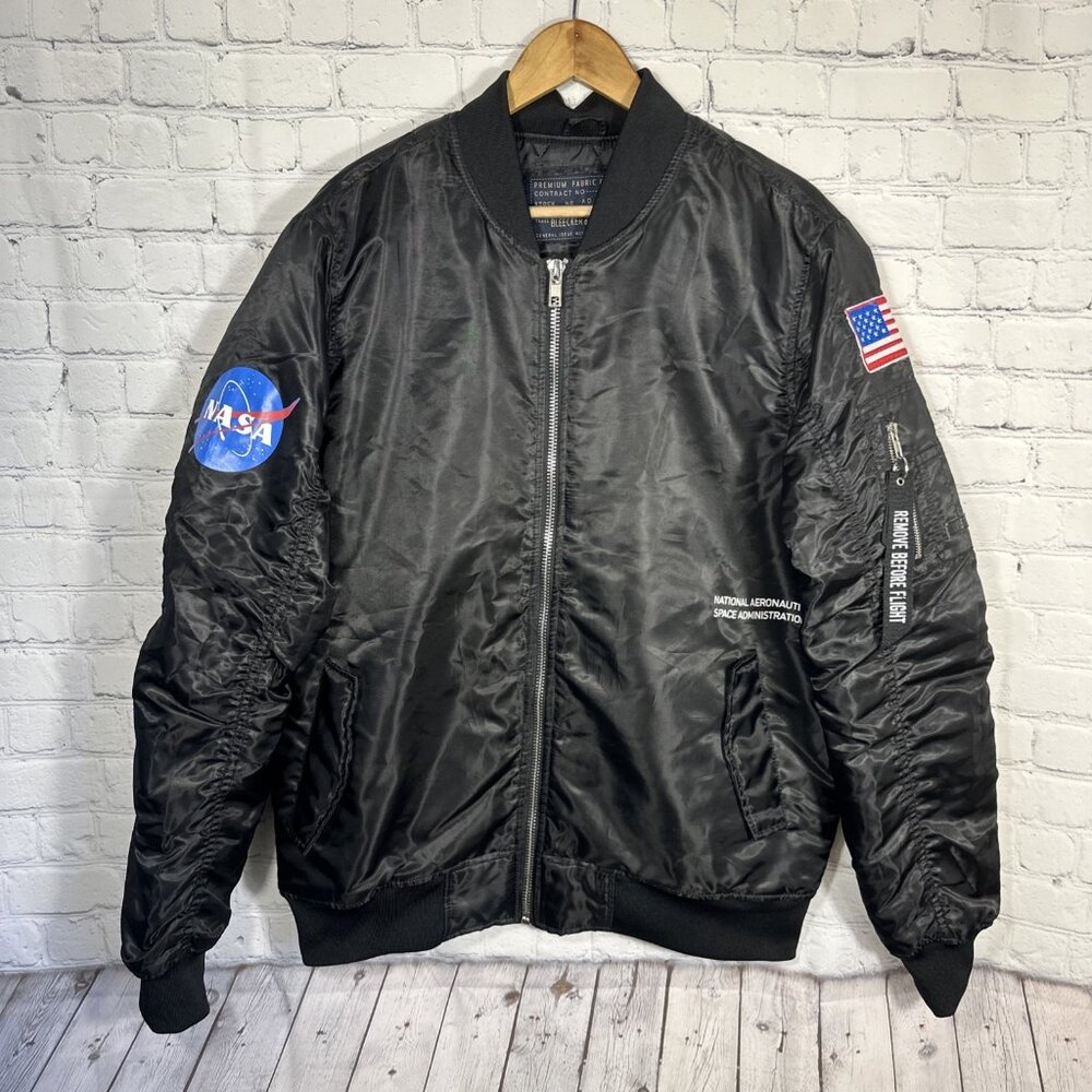 NASA Satin Bomber Jacket Large‎  Bleeker & Mercer  No AD/32-406 US No. 92291